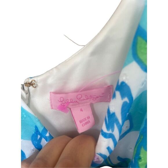 Lilly Pulitzer Womens Shorely Blue Tossing The Line Posey Mini Dress Size 4 - Picture 2 of 12